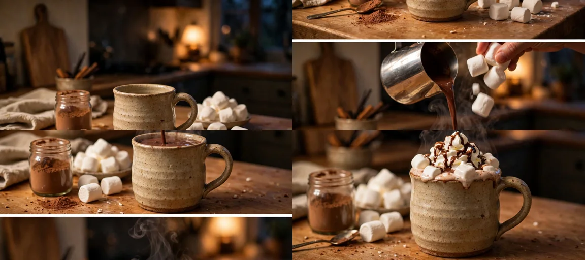 Storyboard: Viral Usa Hot Chocolate Bar + Cocoa Pour Moments — Ultra Master Prompt (Veo 8S)