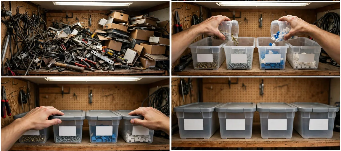 Storyboard: Storage Bin & Label System Builds — Ultra Master Prompt (Seedance 15S)