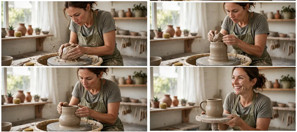Storyboard: Clay Pottery Wheel Transformations — Ultra Master Prompt (Seedance 15S)