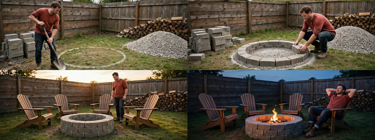 Storyboard: Fire Pit & Outdoor Lounge Builds — Ultra Master Prompt (Seedance 30S)