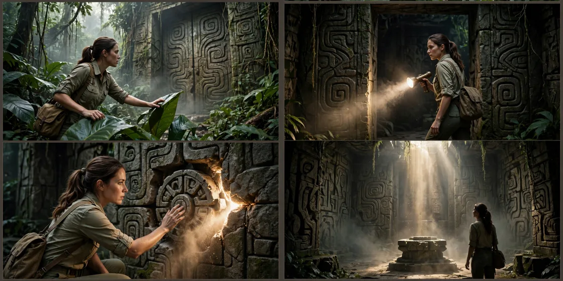Storyboard: Ancient Temple Discovery Adventures — Ultra Master Prompt (Seedance 30S)