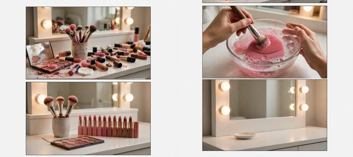 Storyboard: Makeup Vanity & Brush Cleaning Days — Ultra Master Prompt (Veo 10S)