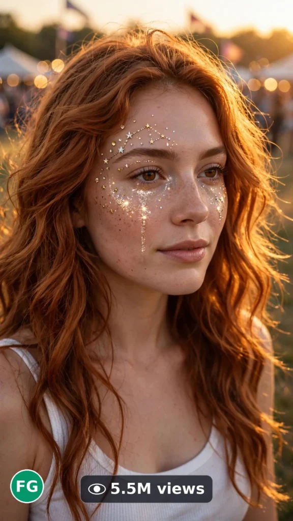 ULTRA MASTER PROMPT - Veo 3 10s Prompt #31: Festival Glitter & Face Gem Looks - viral video reference