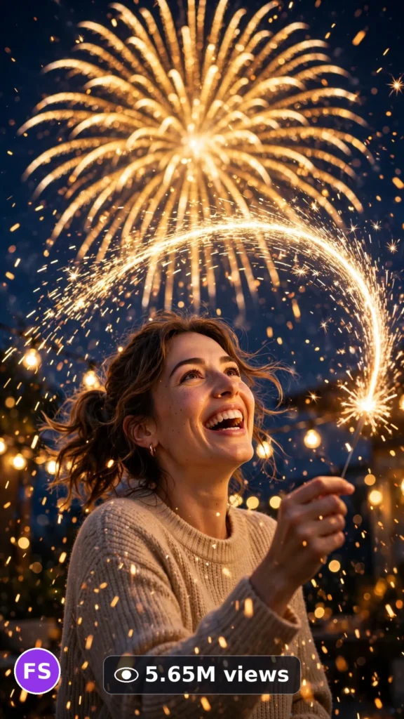 ULTRA MASTER PROMPT - Veo 3 8s Prompt #33: Fireworks & Sparkler Night Celebrations - viral video reference